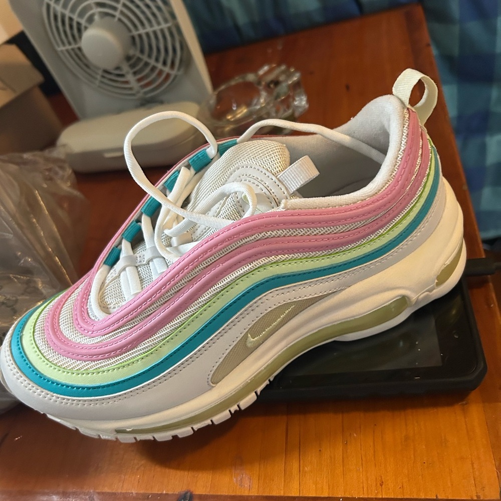 Nike Air Max 97 in Pink, Blue, and Green